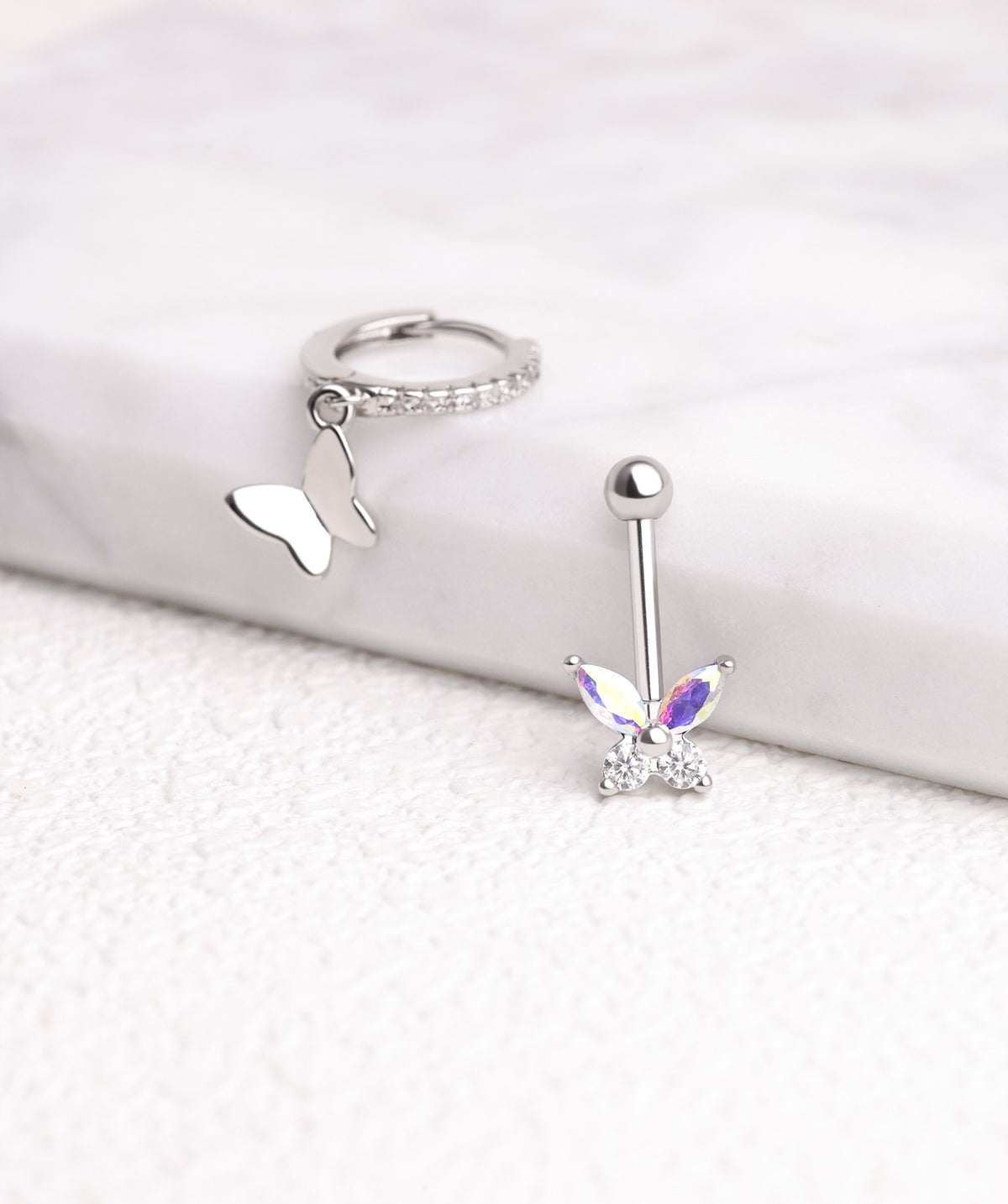 Butterfly Vertical Helix Stud - Stainless Steel - Vertical Helix - Oumo Jewelry