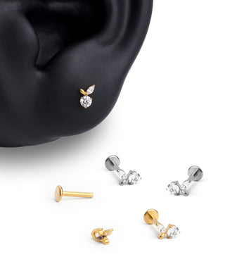 Titanium Plum Flatback Stud - OumoJewelry