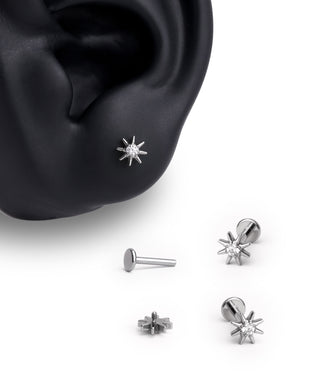 Titanium Sunshine Flatback Stud - OumoJewelry