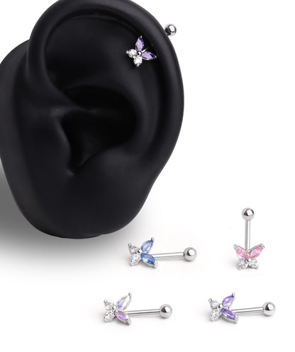 Butterfly Vertical Helix Stud