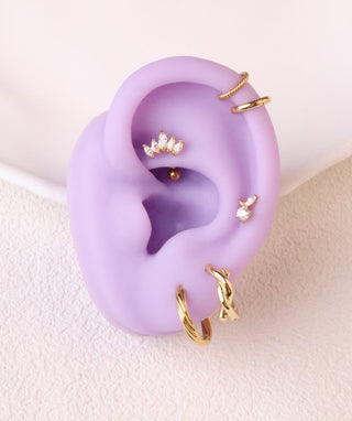 Titanium Plum Flatback Stud - OumoJewelry