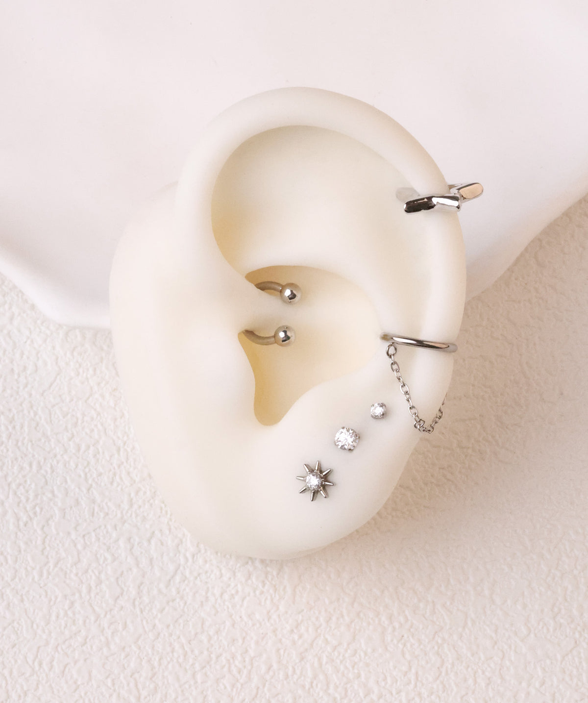 Titanium Sunshine Flatback Stud - Titanium - Helix, Upper Lobe, Conch - Oumo Jewelry