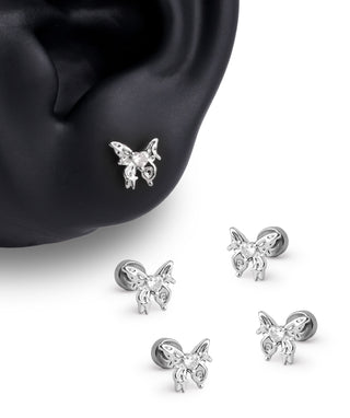 Loving Butterfly Flatback Stud - OumoJewelry