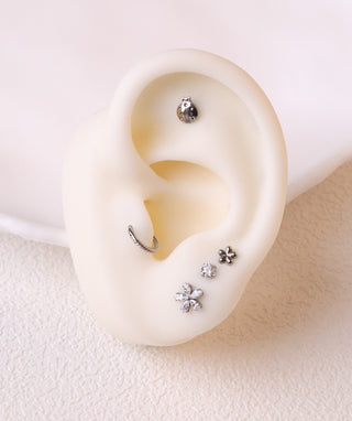 Titanium Ladybug Flatback Stud - OumoJewelry
