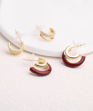 Shiny Huggie Hoops - OumoJewelry