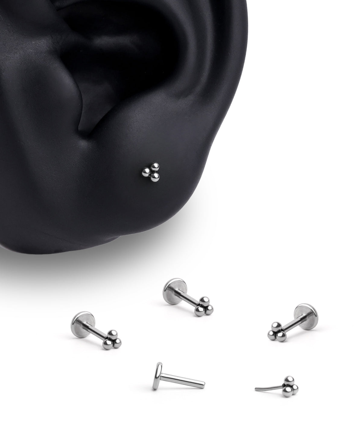 Titanium Basic Flatback Stud - Titanium - Helix, Forward Helix, Upper Lobe - Oumo Jewelry