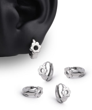 Cute Flower Hoop Earrings - OumoJewelry