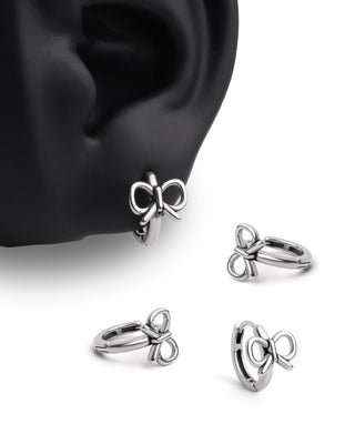 Cute Bow Hoop Earrings - OumoJewelry