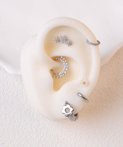 Cute Flower Hoop Earrings