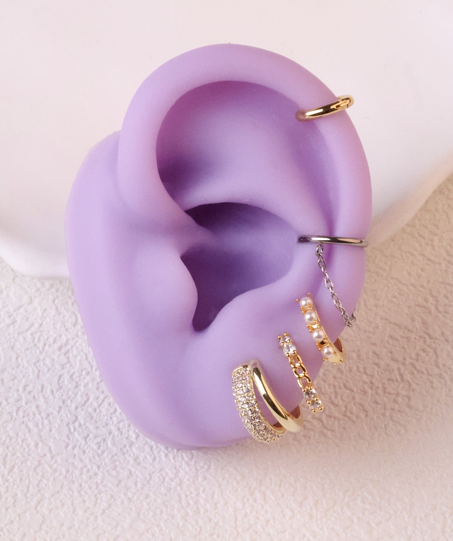 Double Layer Half Huggie Hoops