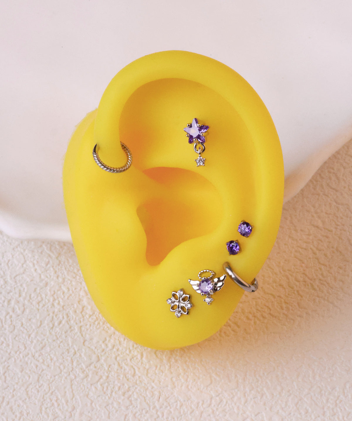 Angel Wings Stud - Stainless Steel - Upper Lobe, Helix - Oumo Jewelry