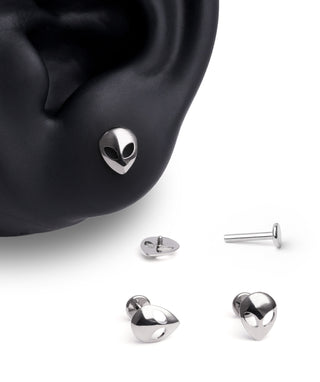 Titanium Alien Flatback Stud - OumoJewelry
