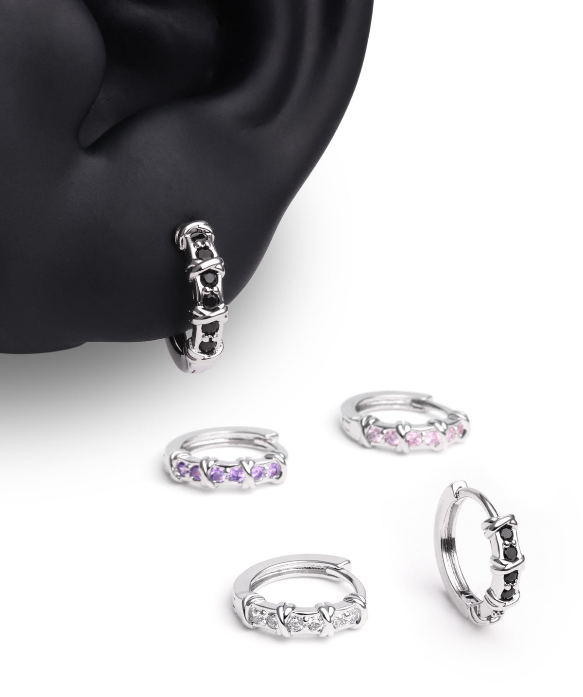 Charm Gems Hoop - Brass - Lobe - Oumo Jewelry