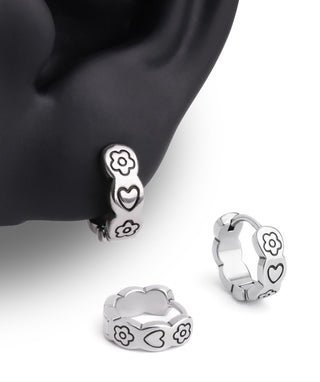 Flower & Love Hoop - OumoJewelry