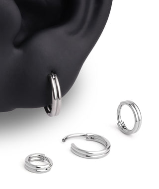 Titanium Double Layer Clicker Hoop - OumoJewelry