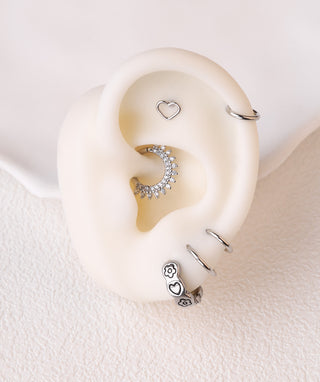 Flower & Love Hoop - OumoJewelry