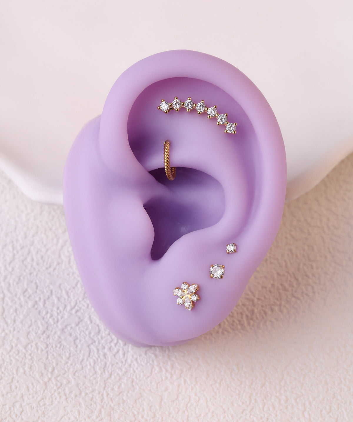 Titanium Shiny Dragonfly Flatback Stud - Titanium - Helix, Upper Lobe, Conch - Oumo Jewelry
