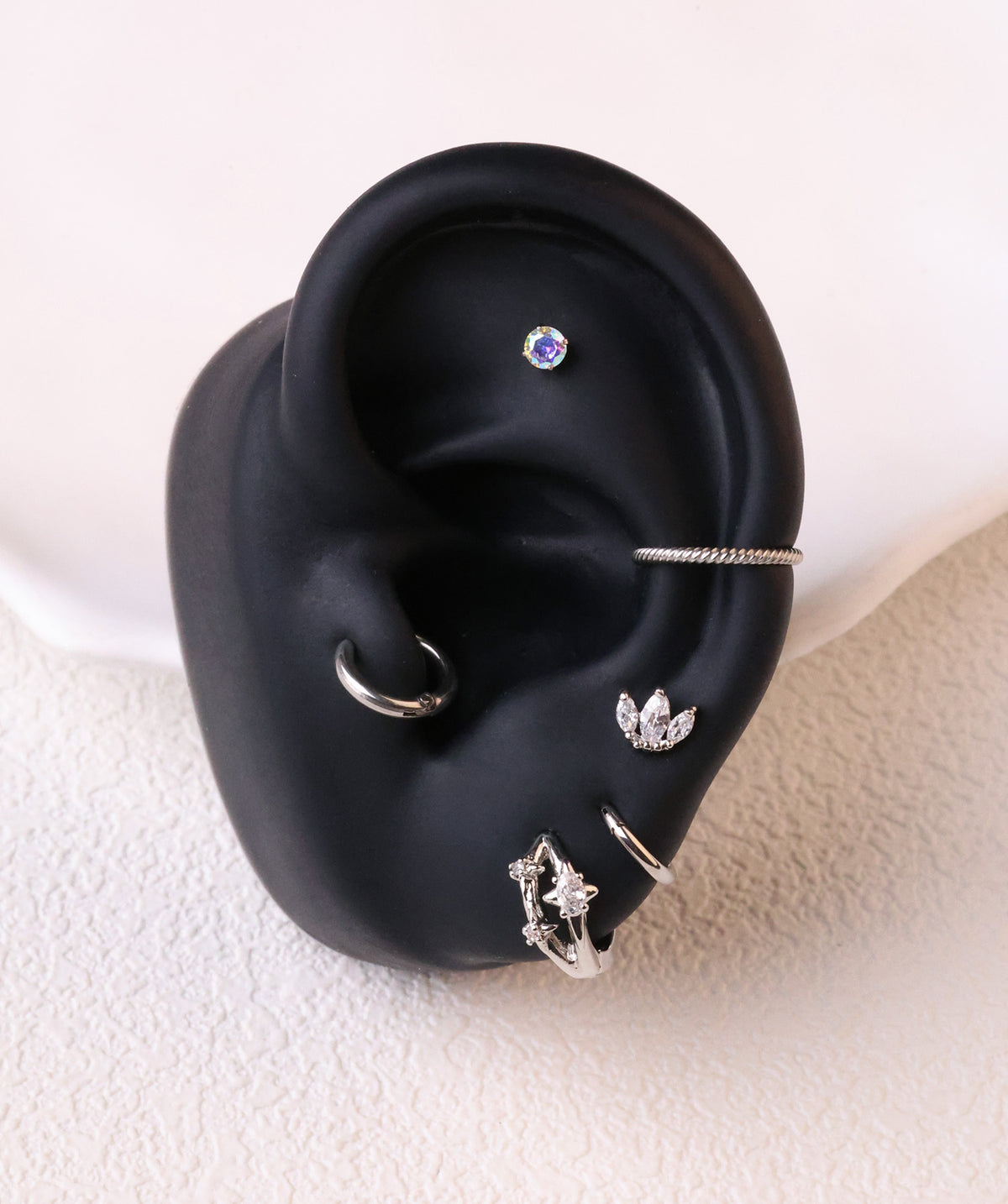 Starry Hoop - Brass - Upper Lobe - Oumo Jewelry