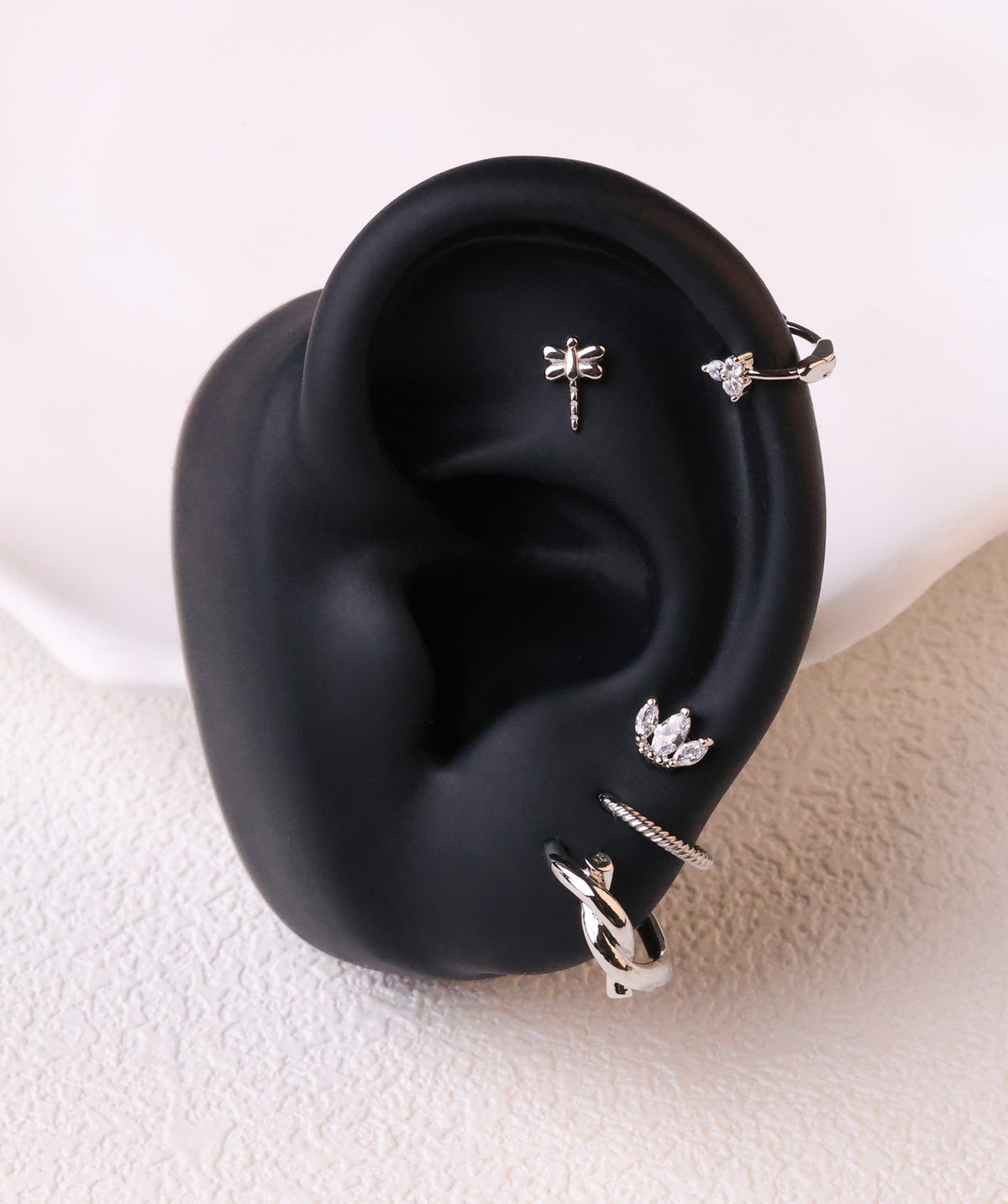 Dragonfly Flatback Stud - Stainless Steel - Helix, Upper Lobe, Conch - Oumo Jewelry