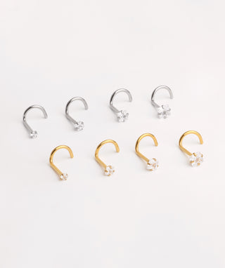 Square Gemstone Nose Stud - OumoJewelry