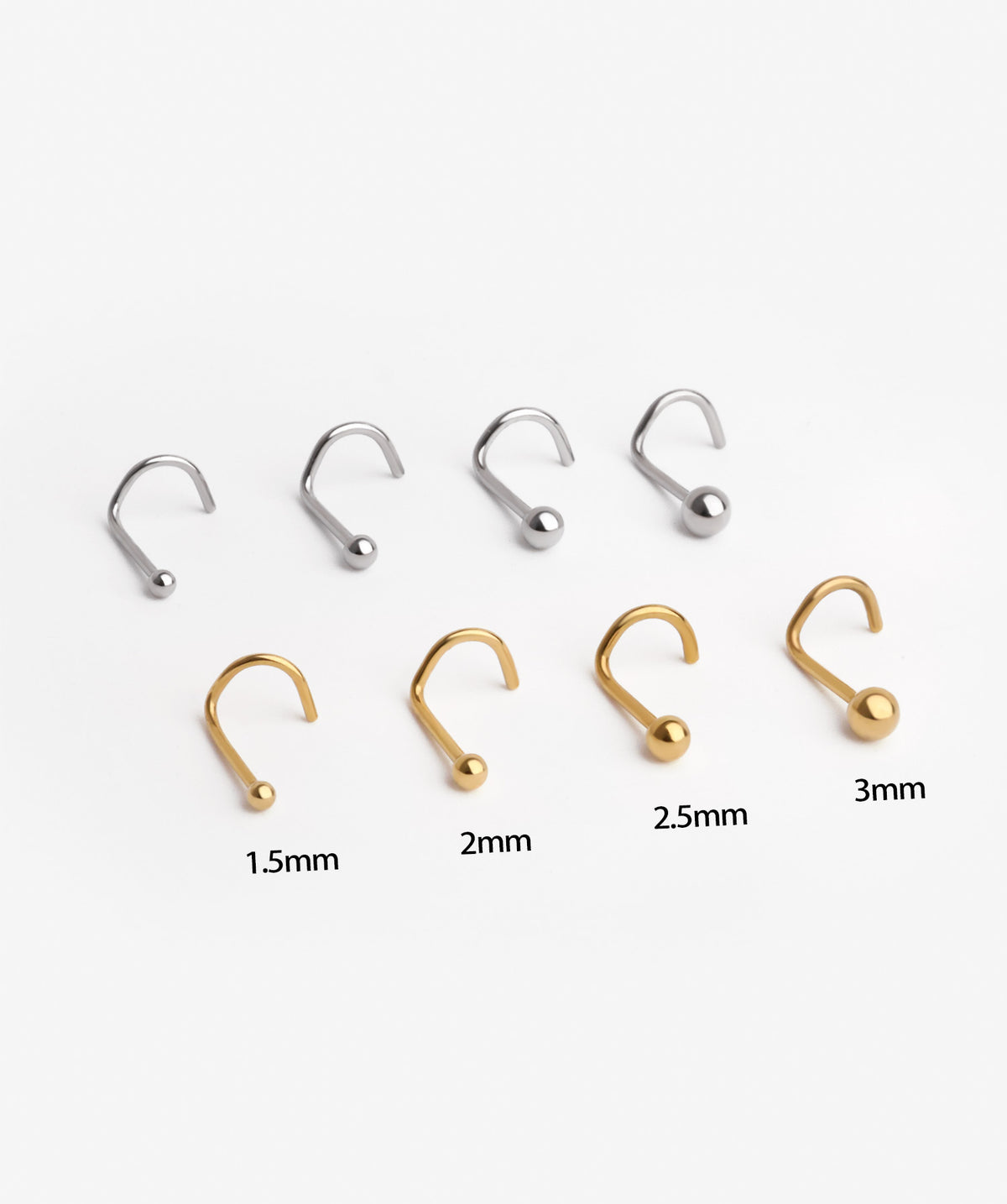 Basic Ball Nose Stud - Stainless Steel - Nostril - Oumo Jewelry