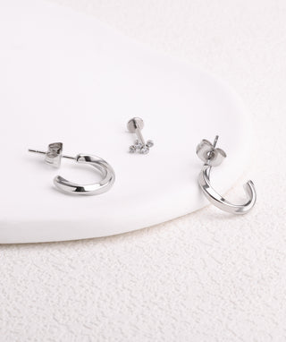 Twisted Huggie Hoops - OumoJewelry