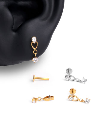 Titanium Water Drop Flatback Stud - OumoJewelry
