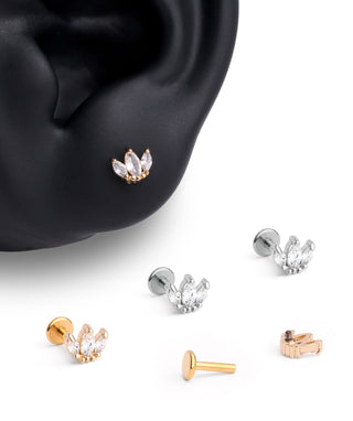 Marquise Gems Flatback Stud - OumoJewelry