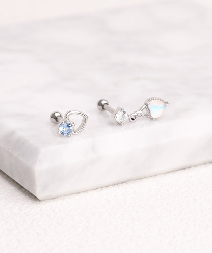 Charming Hollow Heart Stud