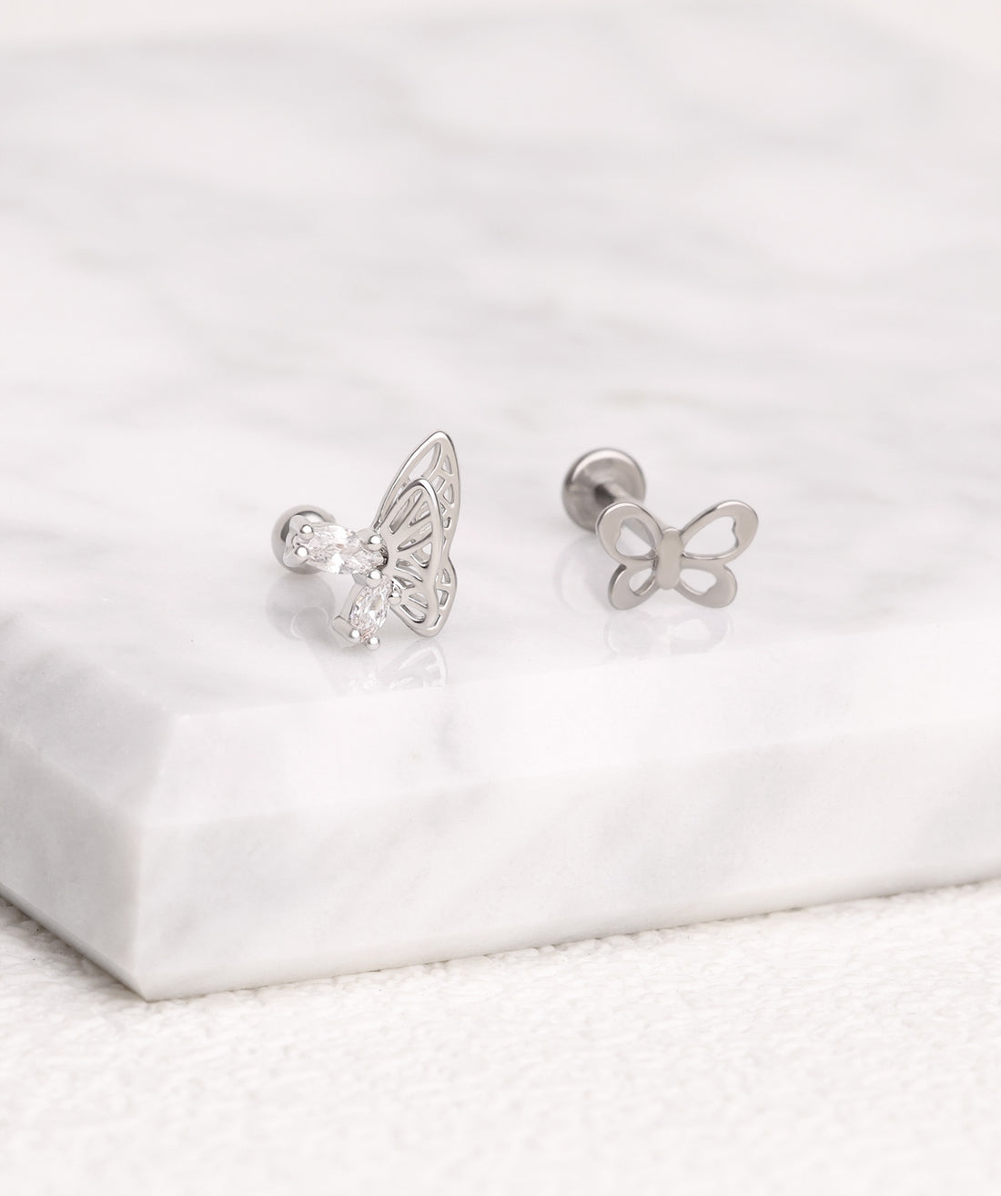 Titanium Cute Butterfly Stud