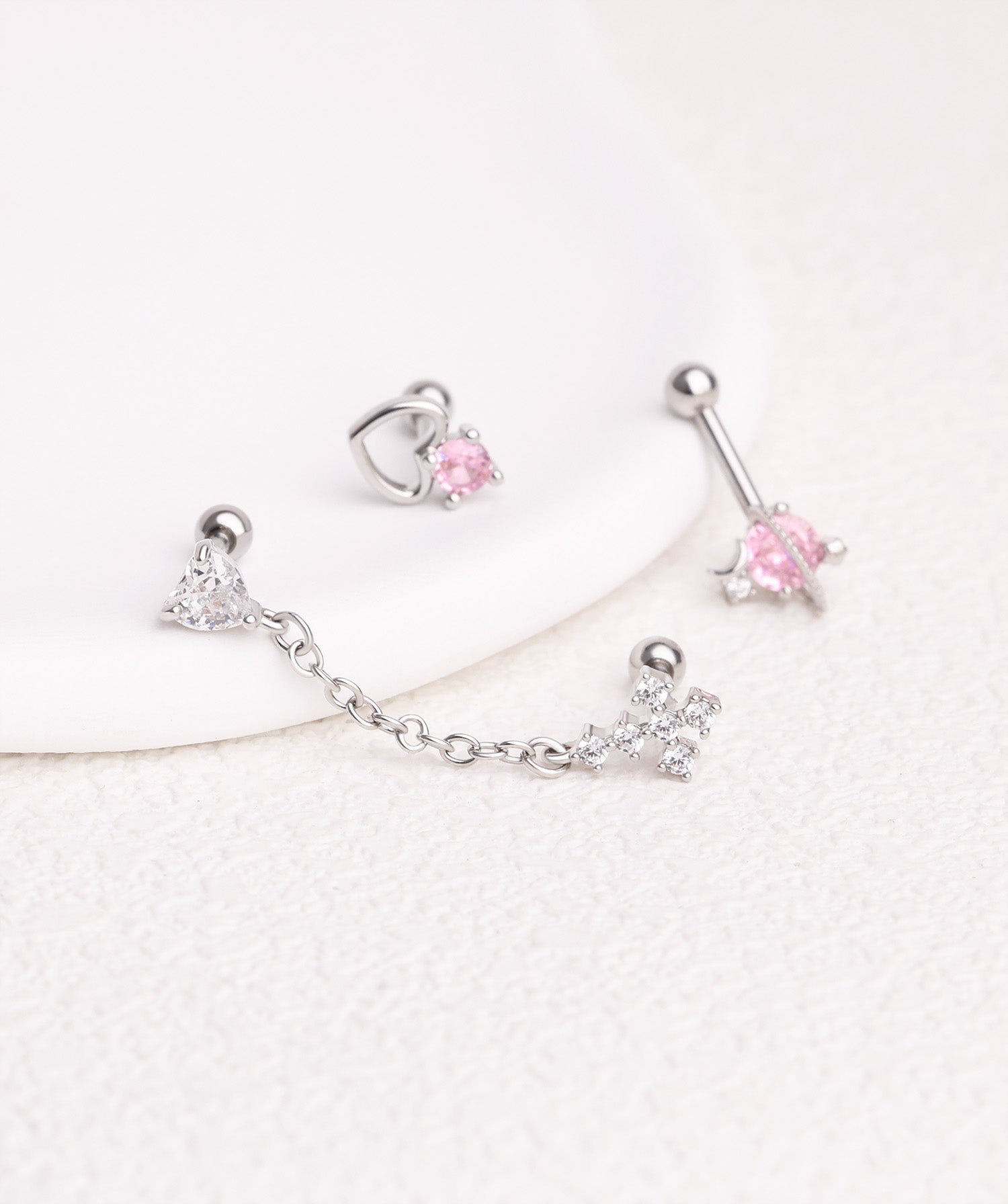 Charming Hollow Heart Stud