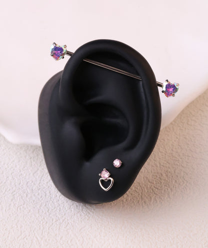 Charming Hollow Heart Stud