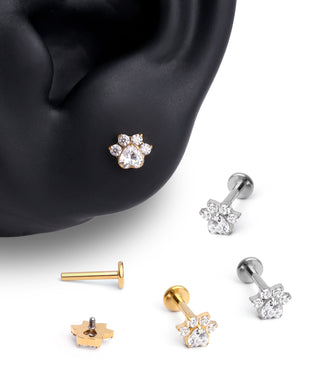 Titanium Lovely Claw Flatback Stud - OumoJewelry