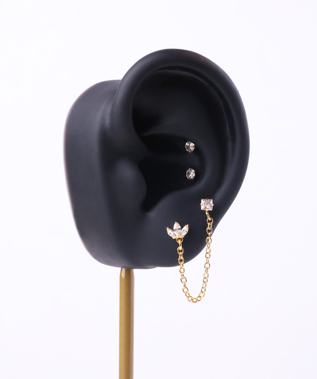 Marquise Crown Chain - Stainless Steel - Lobe, Upper Lobe - Oumo Jewelry