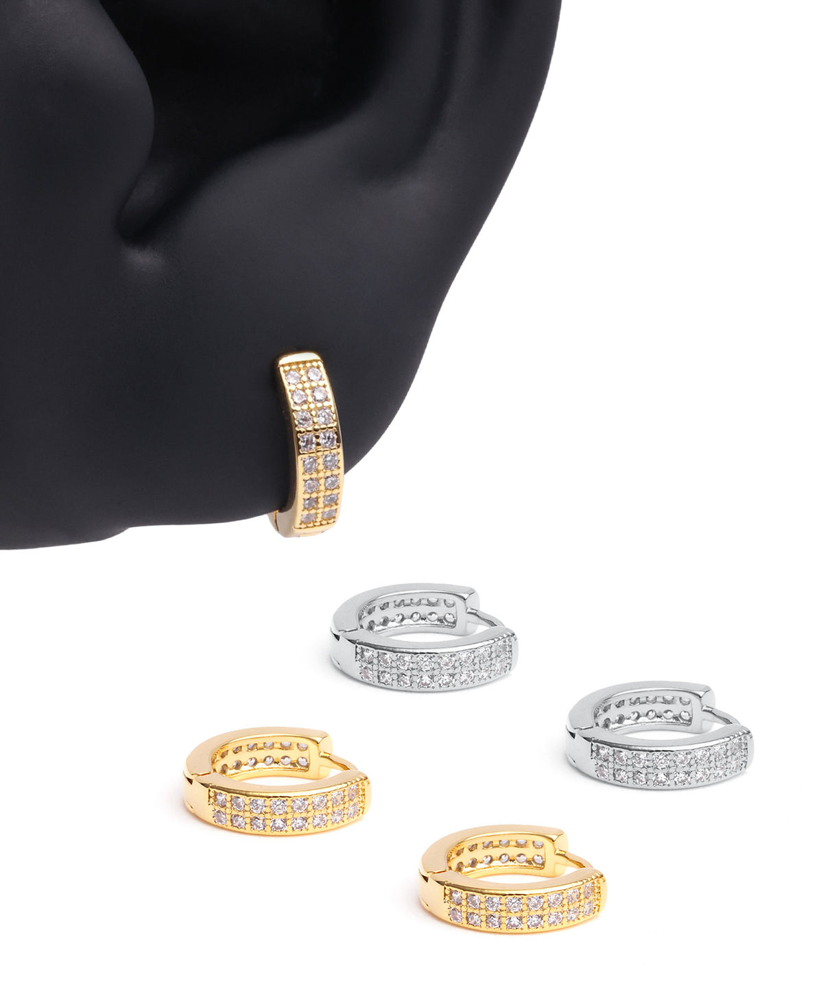 Basic Gems Hoop - Brass - Upper Lobe - Oumo Jewelry