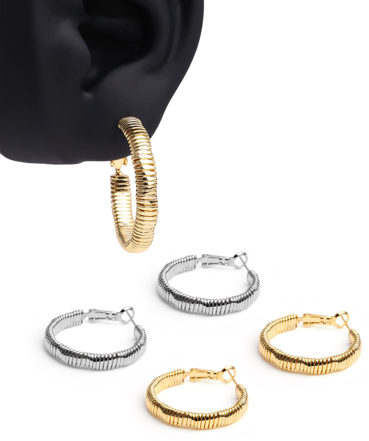 Spring Hoops - Brass - Oumo Jewelry