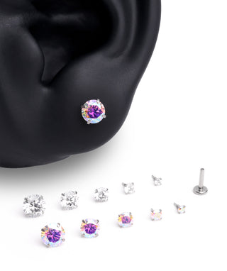 Titanium Gemstone Flatback Stud - OumoJewelry