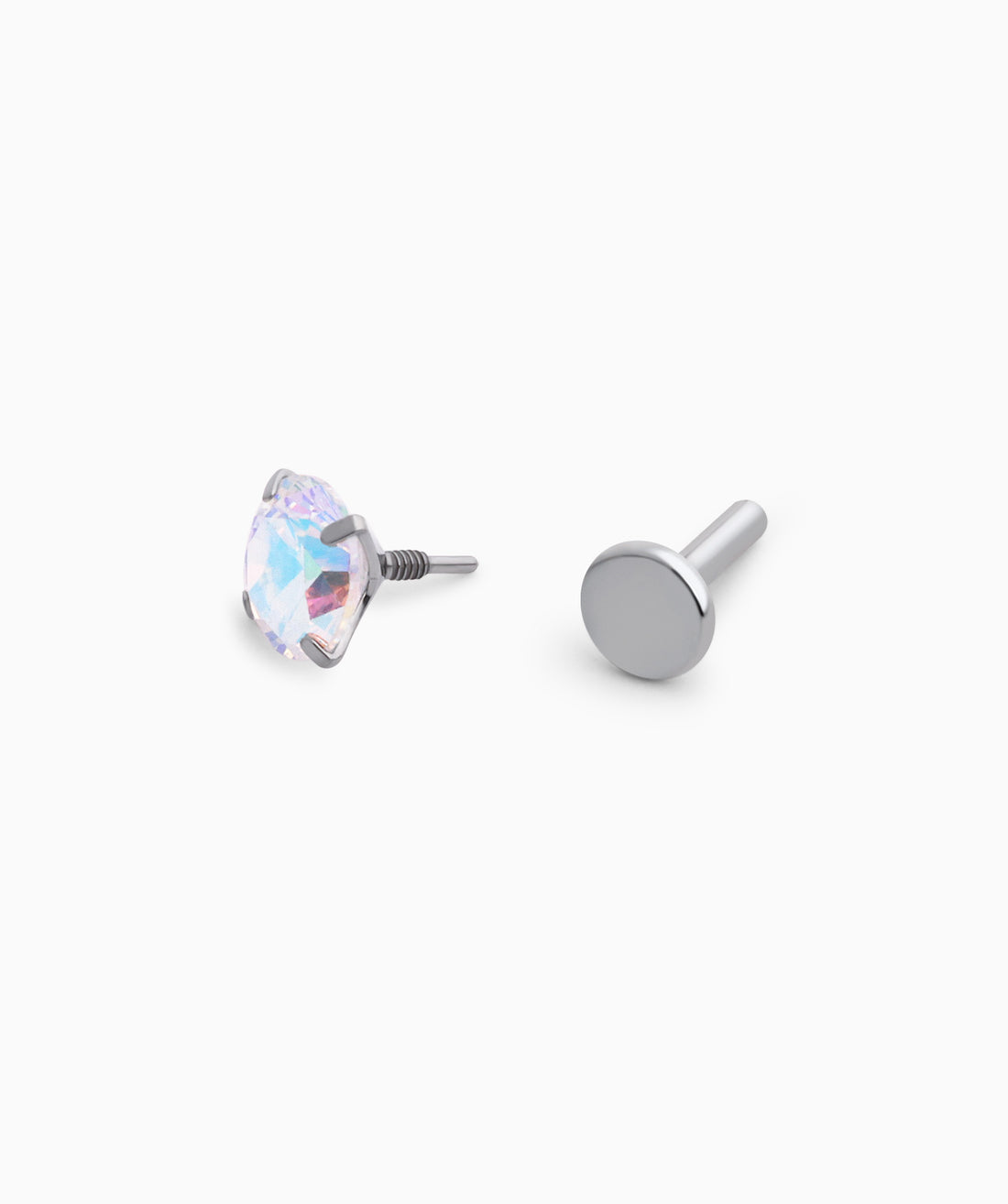 Titanium Gemstone Flatback Stud