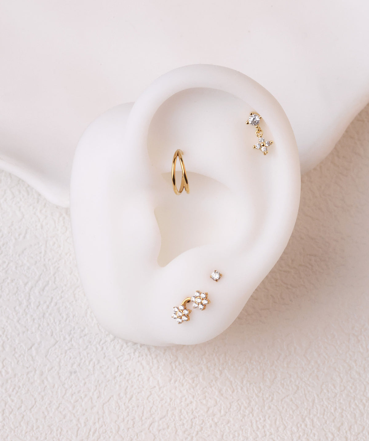 Basic Double Layer Clicker Hoop - Stainless Steel - Lobe, Upper Lobe, Helix - Oumo Jewelry