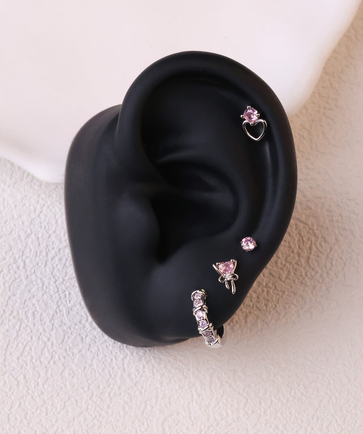 Love Bow Stud - Stainless Steel - Upper Lobe, Helix, Flat - Oumo Jewelry