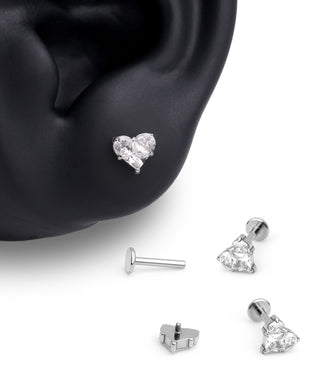 Titanium Love Flatback Stud - OumoJewelry
