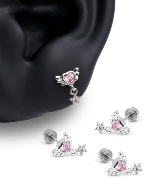 Heart & Star Flatback Drop - OumoJewelry