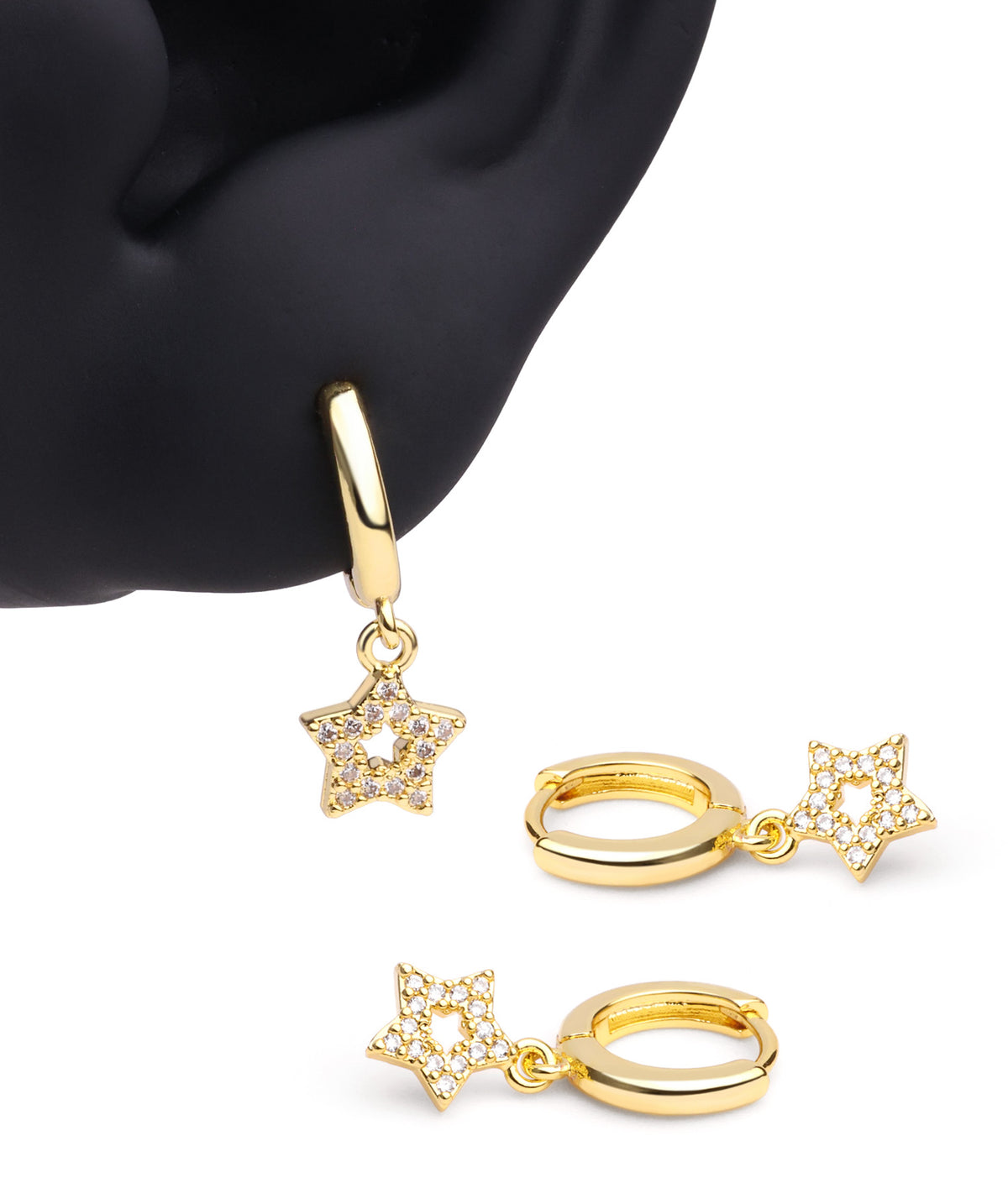 Shining Star Drop - Brass - Upper Lobe, Lobe - Oumo Jewelry