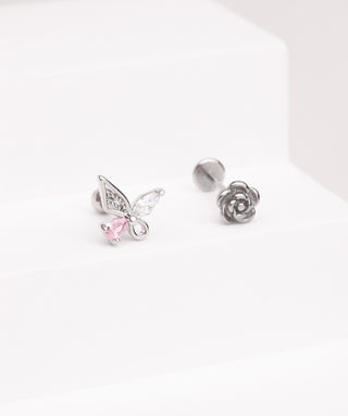 Rose Flatback Stud - OumoJewelry