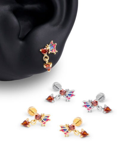 Enamel Butterfly Love Drop