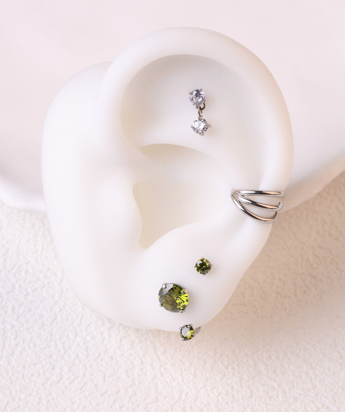 Titanium Gem Flatback Drop - Titanium - Helix, Upper Lobe, Flat - Oumo Jewelry