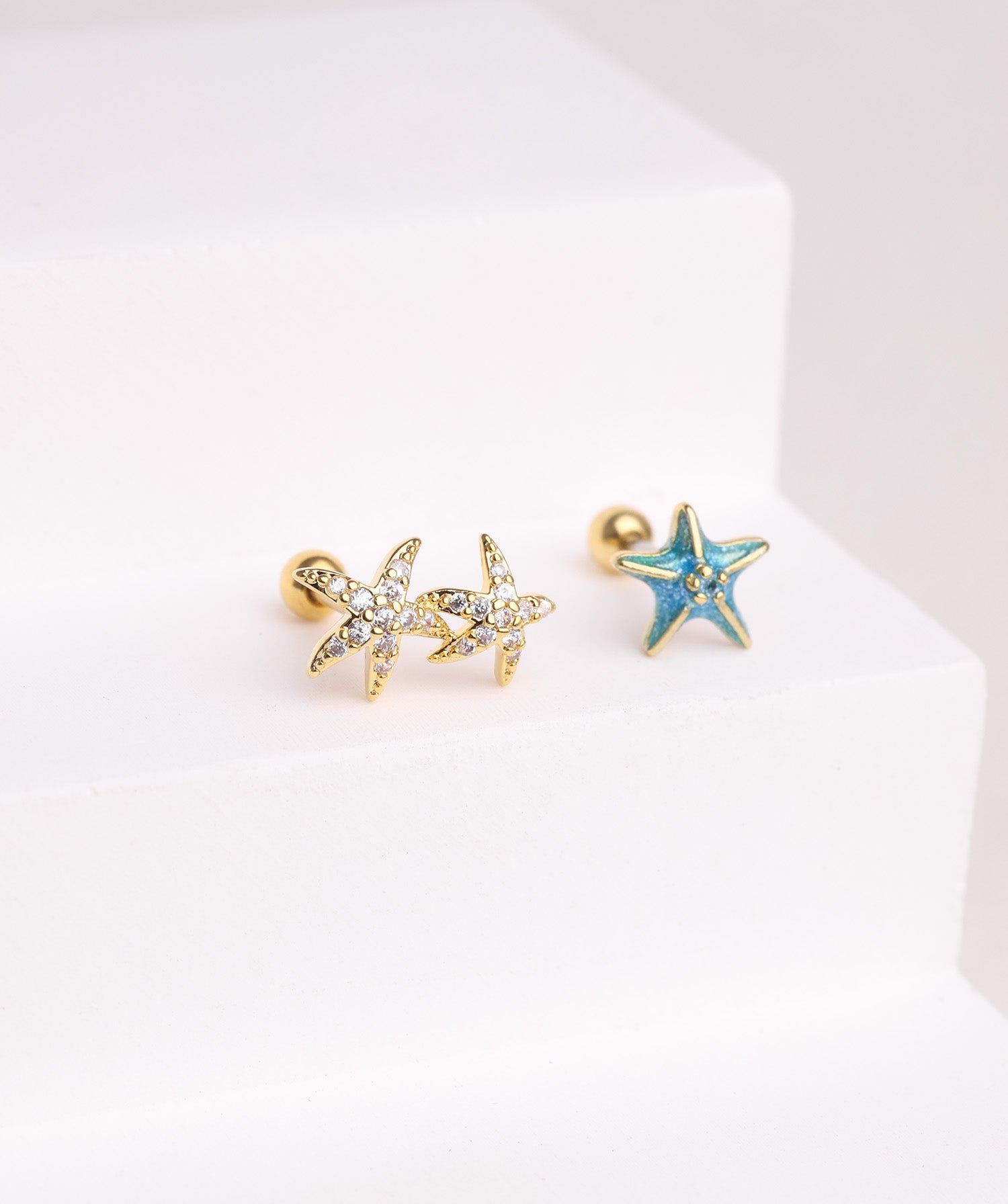 Enamel Starfish Stud