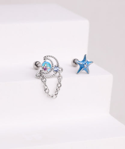 Enamel Starfish Stud