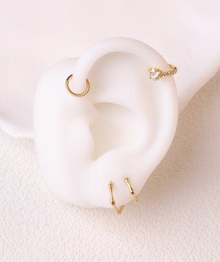 Bamboo Shape Clicker Hoop - OumoJewelry
