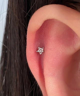 Titanium Star Flatback Stud - OumoJewelry